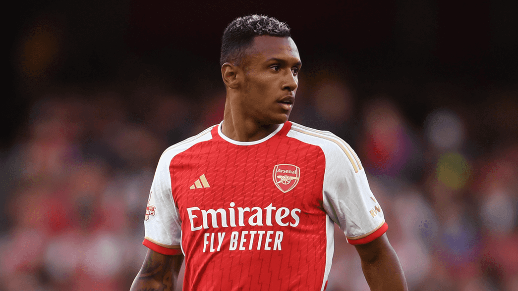 Marquinhos playing for Arsenal against Monaco